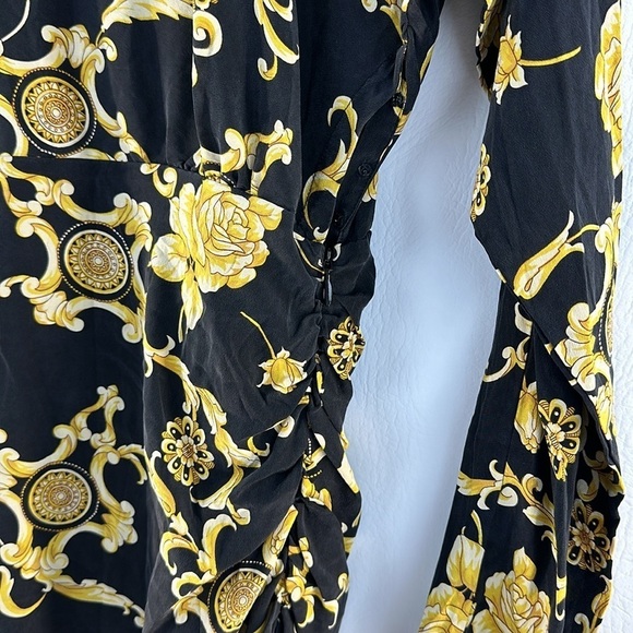 Veronica Beard Amile Long Sleeve Rushed Silk Dress, 4 - Picture 3 of 9